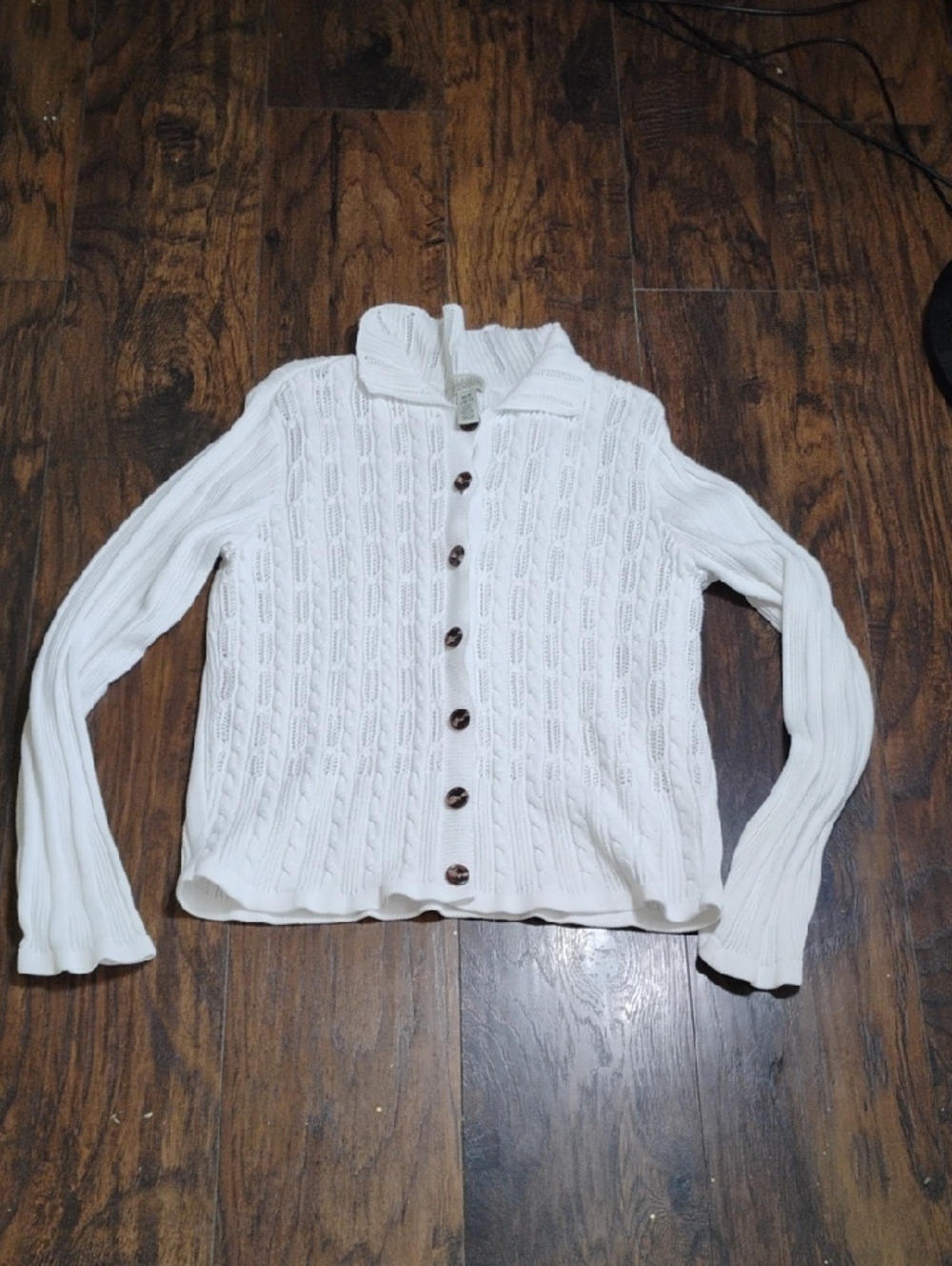 Classic Elements Cream Cable Knit Button Cardigan